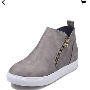 Faux Suede Wedge Sneakers